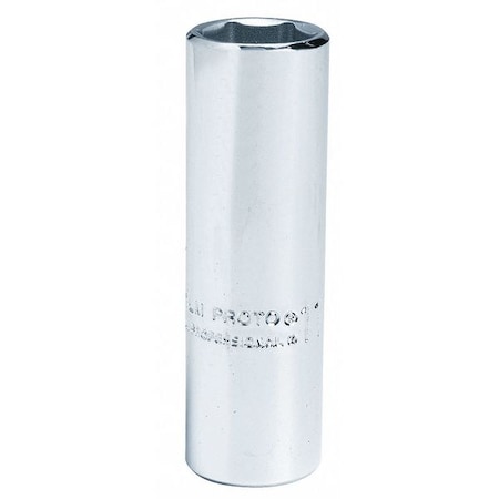 1/4 in Drive, 14mm Hex Metric, Socket, 6 Points, Steel, Chrome, 14 mm MPN:J4714LM
