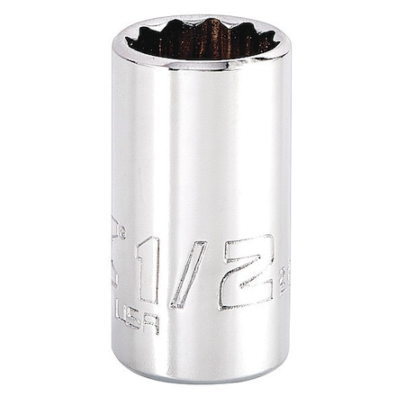 1/4 in Drive, Triple Square SAE Socket, 12 Points, Steel, Chrome, 1/2 in MPN:J4716N