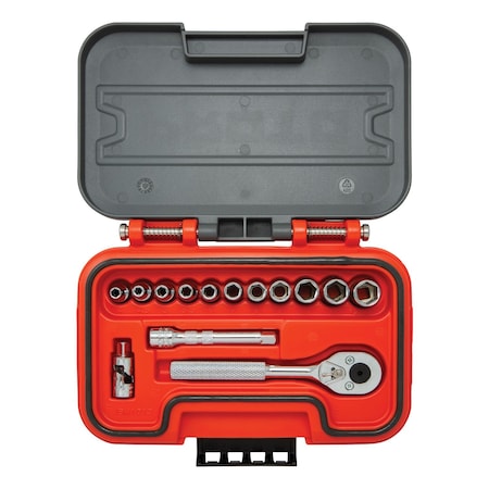 1/4 in Drive Socket Set Metric 14 Pieces 4 mm to 12 mm, Chrome MPN:J47214S