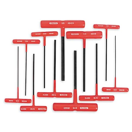 11 Piece SAE T-Shape Hex Key Set, J4968 MPN:J4968