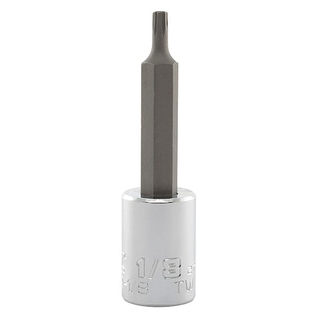 3/8 in Drive Hex Socket Bit SAE 1/8 in Tip, 2 3/4 in L MPN:J4990R-1/8