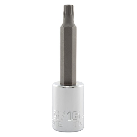 3/8 in Drive Hex Socket Bit SAE 3/16 in Tip, 2 3/4 in L MPN:J4990R-3/16