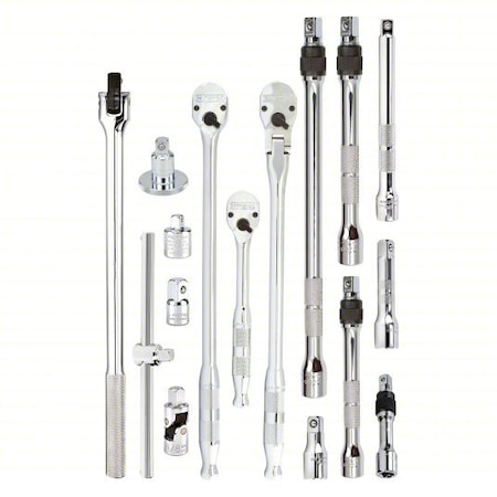 Hand Ratchet Set, Steel, 20 in L, 3/8 in MPN:J52000S