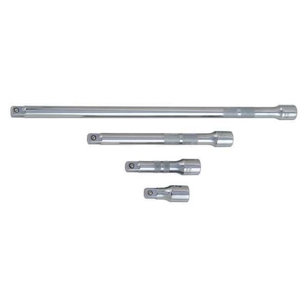 Socket Extension Set, 3/8 in Input Drive Size, 3/8 in Output Drive Size, 4 Piece, Chrome MPN:J52008