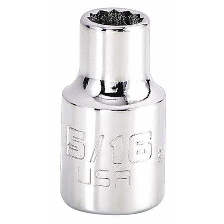 3/8 in Drive, Triple Square SAE Socket, 12 Points, Steel, Chrome, 5/16 in MPN:J5210N