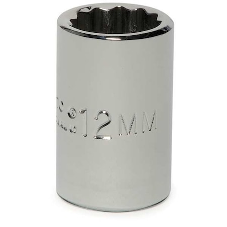 3/8 in Drive, 12mm Triple Square Metric, Socket, 12 Points, Steel, Chrome, 12 mm MPN:J5212M
