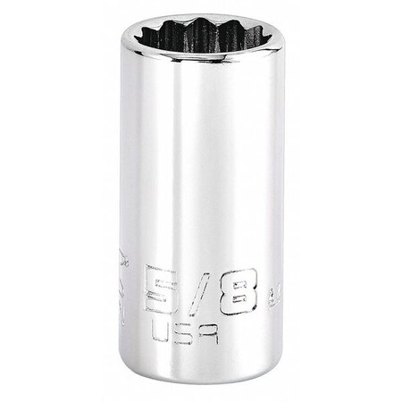 3/8 in Drive, Triple Square SAE Socket, 12 Points, Steel, Chrome, 5/8 in MPN:J5220N
