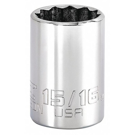 3/8 in Drive, Torx® SAE Socket, 12 Points, Steel, Chrome, 15/16 in MPN:J5230N