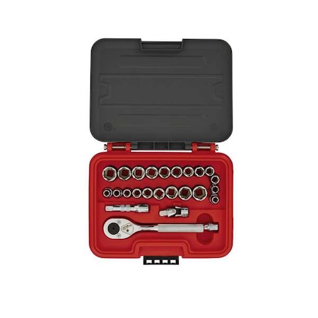3/8 in Drive Socket Set Metric, SAE 25 Pieces 5/16 in to 3/4 in, 8 mm to 18 mm, Chrome MPN:J52325S