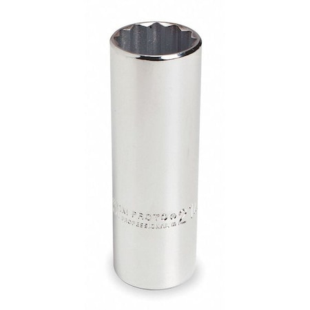1/2 in Drive, 28mm Triple Square Metric Socket, 12 Points, Steel, Chrome, 28 mm MPN:J5328M