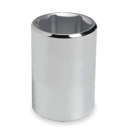 1/2 in Drive, 9mm Metric, Socket, 6 Points, Steel, Chrome, 9 mm MPN:J5409MH