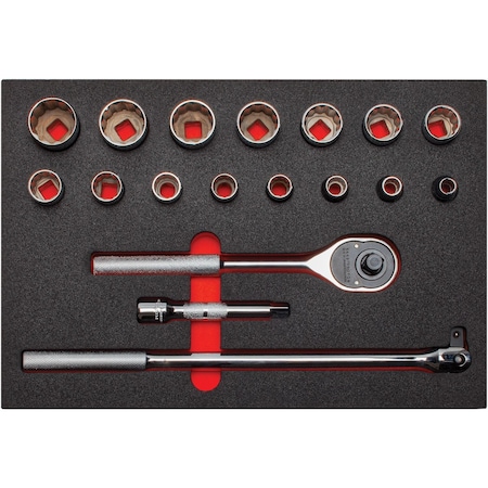 1/2 in Drive Socket Sets SAE 18 Pieces 3/8 to 1 1/4 in, Polished, J54120KV MPN:J54120KV