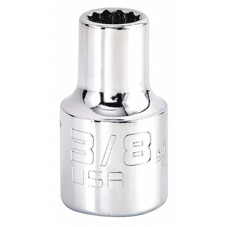 1/2 in Drive, 12mm Triple Square Metric Socket, 12 Points, Steel, Chrome, 12 mm MPN:J5412MN