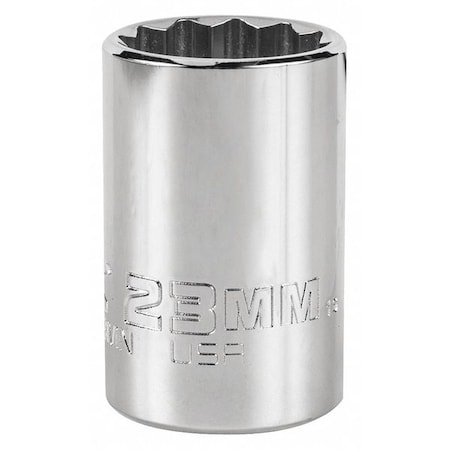 1/2 in Drive, Triple Square Metric Socket, 12 Points, Steel, Chrome, 23 mm MPN:J5423MN
