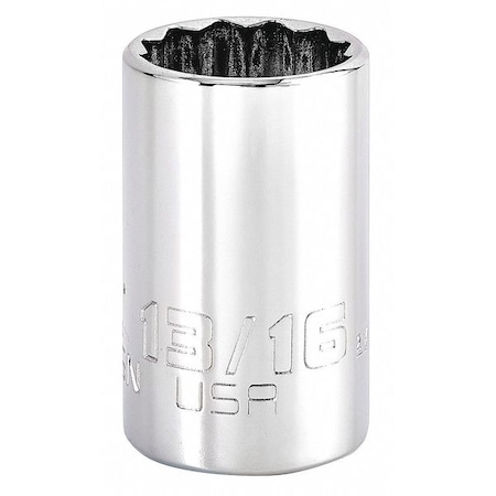 1/2 in Drive, Triple Square SAE Socket, 12 Points, Steel, Chrome, 13/16 in MPN:J5426N