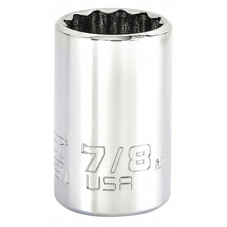 1/2 in Drive, Triple Square SAE Socket, 12 Points, Steel, Chrome, 7/8 in MPN:J5428N