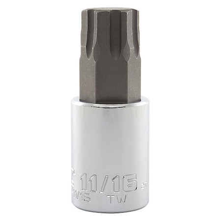 1/2 in Drive Hex Socket Bit SAE 11/16 in Tip, 2 3/4 in L MPN:J5441R-11/16