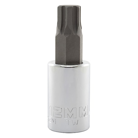 1/2 in Drive Hex Socket Bit SAE 12 mm Tip, 2 3/4 in L MPN:J5441R-12M