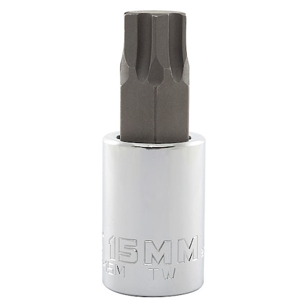 1/2 in Drive Hex Socket Bit SAE 15 mm Tip, 2 3/4 in L MPN:J5441R-15M