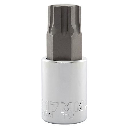 1/2 in Drive Hex Socket Bit SAE 17 mm Tip, 2 3/4 in L MPN:J5441R-17M