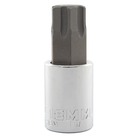 1/2 in Drive Hex Socket Bit SAE 18 mm Tip, 2 3/4 in L MPN:J5441R-18M