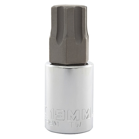 1/2 in Drive Hex Socket Bit SAE 19 mm Tip, 2 3/4 in L MPN:J5441R-19M