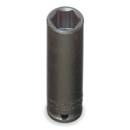 1/4 in Drive Impact Socket Deep Socket, black oxide, Steel, 5/8 in MPN:J6520H
