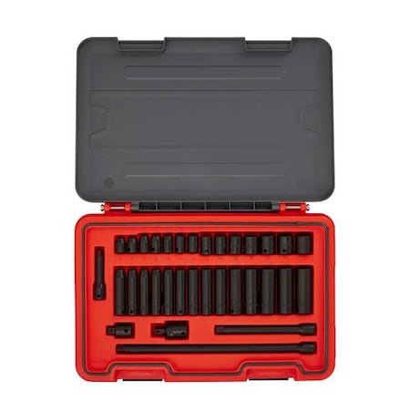 3/8 in Drive Socket Set Metric 33 Pieces 6 mm to 19 mm, Black Phosphate MPN:J72233IM