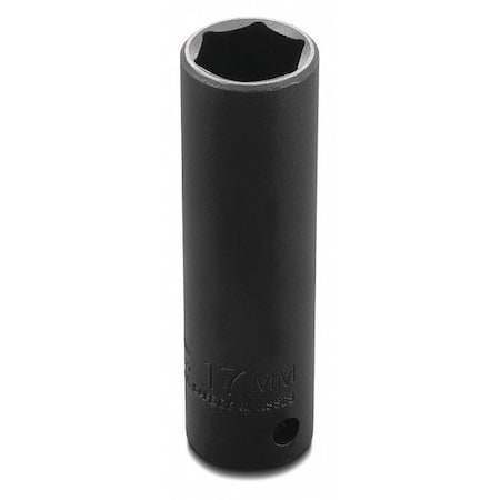 1/2 in Drive Impact Socket 17 mm Size Hex Deep Depth, Black Oxide MPN:J7317MHT