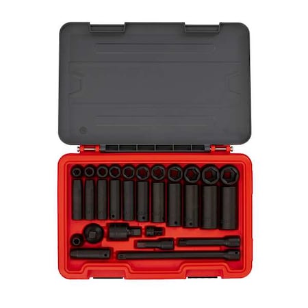 1/2 in Drive Socket Set SAE 30 Pieces 3/8 in to 1 1/16 in, Black Phosphate MPN:J74130IM