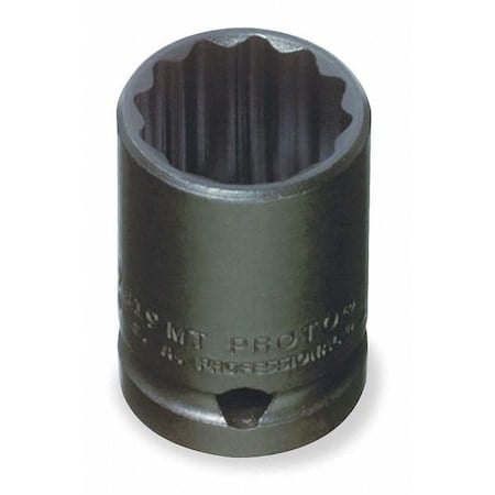 1/2 in Drive, 20mm Metric Socket, 12 Points, Steel, Blk Oxd, 20 mm MPN:J7420MT