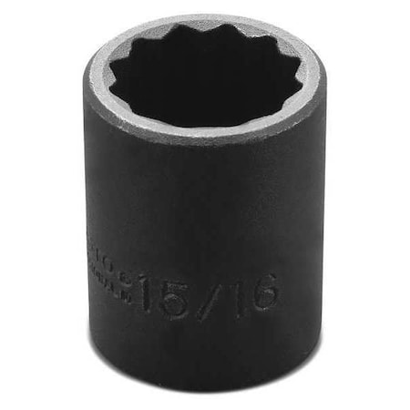 1/2 in Drive Impact Socket 15/16 in Size 12 pt Standard Depth, Black Oxide MPN:J7430