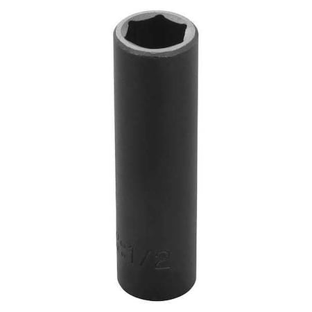3/8 in Drive Impact Socket Deep Socket, black oxide, 1/2 in MPN:J7716HT