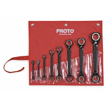 Box End Wrench Set, Blk Chrome, Stndrd, SAE MPN:JSBV-8S