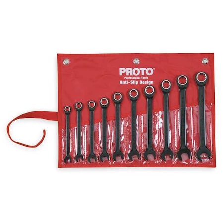 Ratcheting Wrench Set, Metric, 10 mm to 19 mm, 10-Piece MPN:JSCRM-10S