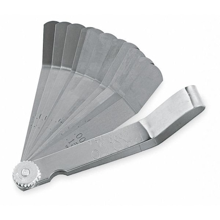 11 Blade Bent Feeler Gauge Set MPN:J000M