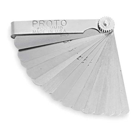 15 Blade Metric Feeler Gauge Set MPN:J00MM15
