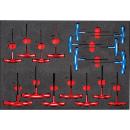 HexKeySet, Hex, T-Handle, T, Long, 17pcs MPN:J4970KV