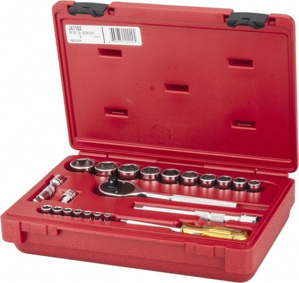 Socket Set: 22 Pc, 3/16 to 1