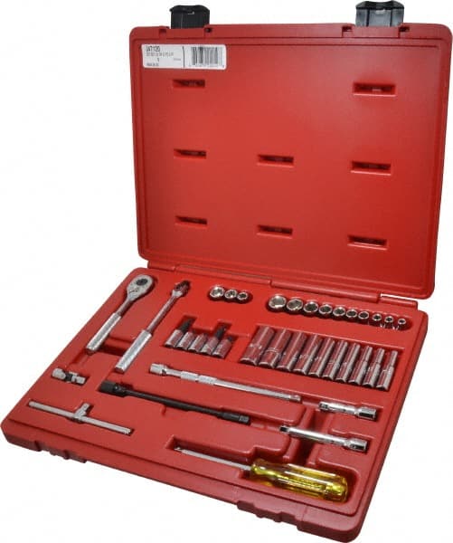 Socket Set: 37 Pc, 1/8 to 9/16