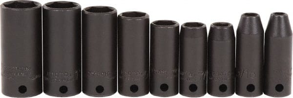 Deep Impact Thin Wall Socket Set: 9 Pc, 3/8