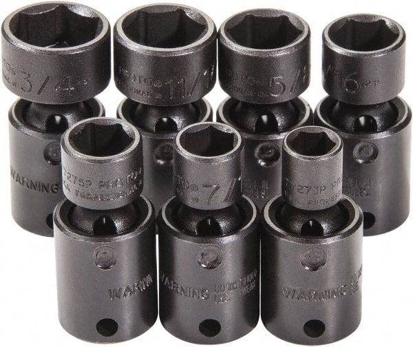 Impact Standard & Universal Socket Set: 7 Pc MPN:J72144
