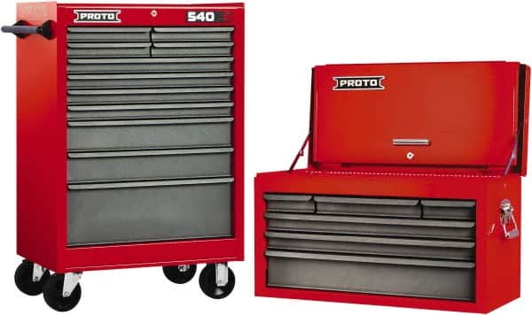 2 Piece, Red/Gray Steel Chest/Roller Cabinet Combo MPN:3605465/3605443