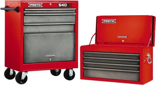 2 Piece, Red/Gray Steel Chest/Roller Cabinet Combo MPN:3605477/3605473