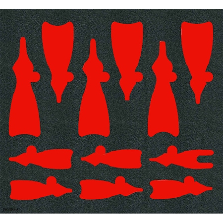 Foam Inserts, Black/Red, 16