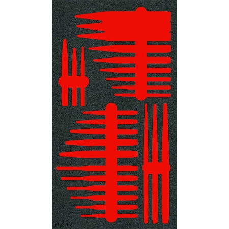 Foam Inserts, Black/Red, 16