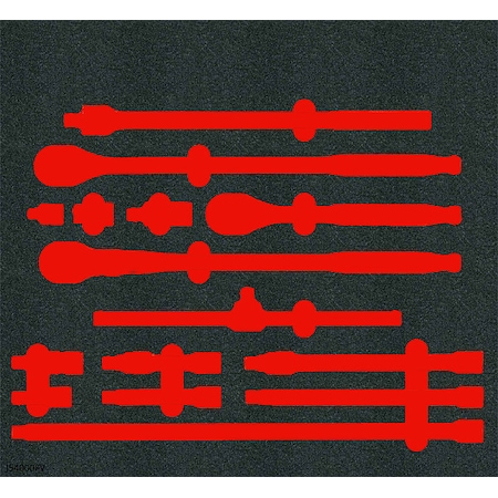 Foam Inserts, Black/Red, 16