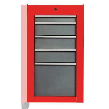 550S Series Tool Cabinet, 5 Drawer, Red/Gray, Steel, 19 in W x 25-1/4 in D x 34 in H MPN:J551934-5SG-SC
