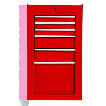 550S Series Side Cabinet, 6 Drawer, Red, Steel, 19 in W x 25-1/4 in D x 34 in H MPN:J551934-6RD-SC
