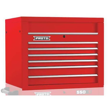 550S Series Top Chest, 6 Drawer, Red, Steel, 34 in W x 25-1/4 in D x 27 in H MPN:J553427-6RD